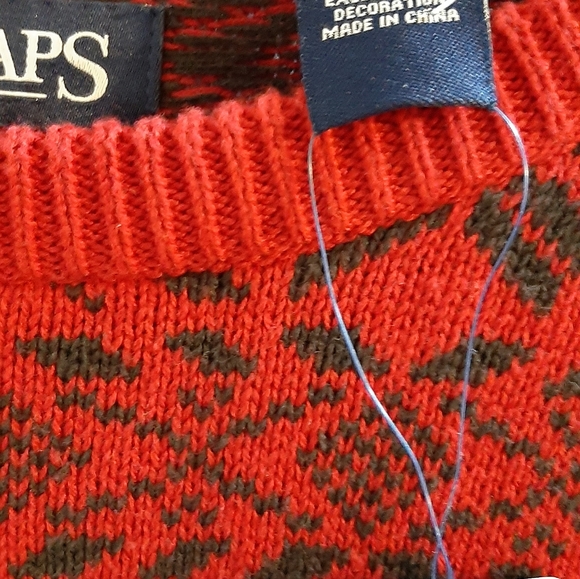 CHAPS RED MEN'S SWEATER.100% COTTON. EXCLUSIVE OF DECORATION. SZ:"XL.NEW WITH TA - Picture 8 of 9